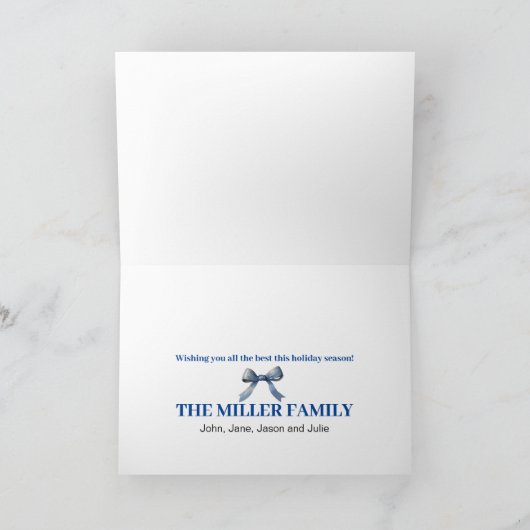 Blue Ornamenten Kerst Feest Uitnodiging (Binnen)