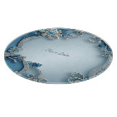 Blue Ornate Floral Cutting Board Snijplank (Hoek)