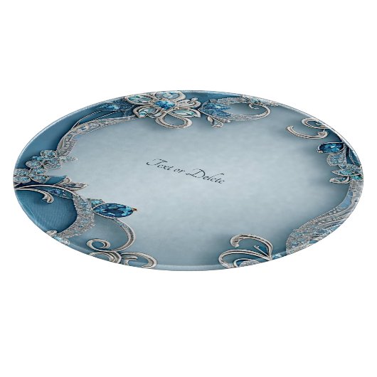 Blue Ornate Floral Cutting Board Snijplank (Hoek)