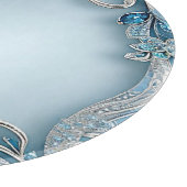 Blue Ornate Floral Cutting Board Snijplank (Hoek)