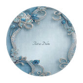 Blue Ornate Floral Cutting Board Snijplank (Voorkant)