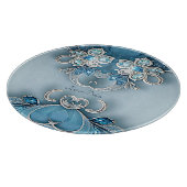 Blue Ornate Floral Cutting Board Snijplank (Hoek)