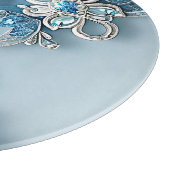 Blue Ornate Floral Cutting Board Snijplank (Hoek)