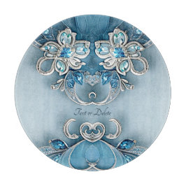 Blue Ornate Floral Cutting Board Snijplank