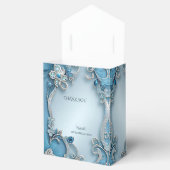 Blue Ornate Floral Favor Box Bedankdoosjes (Geopend)