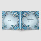 Blue Ornate Floral Guest Book Gastenboek (Volledig)