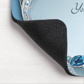 Blue Ornate Floral Mousepad Muismat (Hoek)