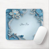 Blue Ornate Floral Mousepad Muismat (Met muis)