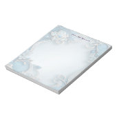 Blue Ornate Floral Notepad Notitieblok (Linkerzijde)