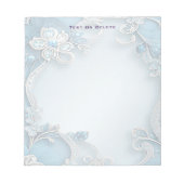 Blue Ornate Floral Notepad Notitieblok (Voorkant)