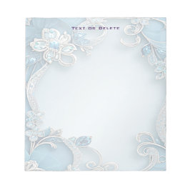 Blue Ornate Floral Notepad Notitieblok