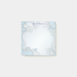 Blue Ornate Floral Post it Notes