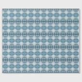 Blue Ornate Floral Wrapping Paper Cadeaupapier (Vlak)