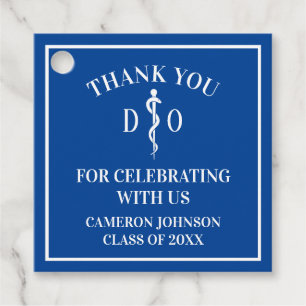 Blue Osteopathic Medical School Afstudeerfeest Bedankjes Labels