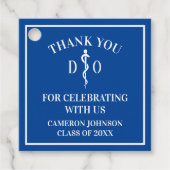 Blue Osteopathic Medical School Afstudeerfeest Bedankjes Labels (Voorkant)