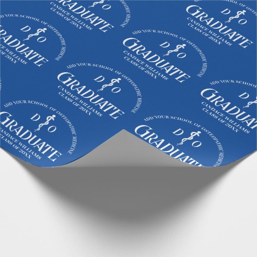 Blue Osteopathic Medical School Afstudeerfeest Cadeaupapier (Hoek)