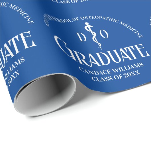 Blue Osteopathic Medical School Afstudeerfeest Cadeaupapier (Rol Hoek)