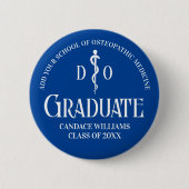 Blue Osteopathic Medical School Afstudeerfeest Ronde Button 5,7 Cm (Voorkant)