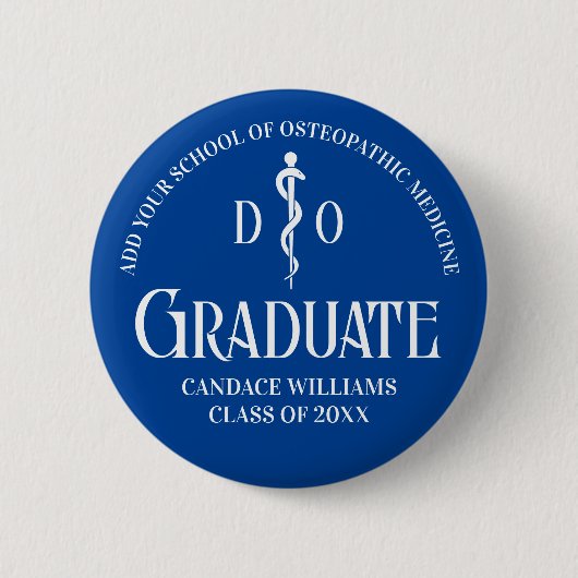 Blue Osteopathic Medical School Afstudeerfeest Ronde Button 5,7 Cm (Voorkant)