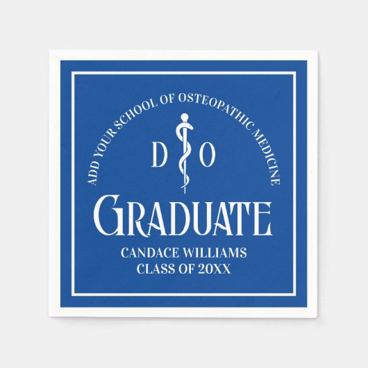 Blue Osteopathic Medical School Afstudeerfeest Servet (Voorkant)