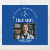Blue Osteopathic Medical School Afstudeerfeest Sparkling Wijnetiket (Enkel label)