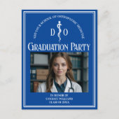 Blue Osteopathic Medical School Afstudeerfeest Uitnodiging Briefkaart (Voorkant)