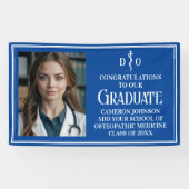 Blue Osteopathic Medical School Afstuderen Foto Spandoek (Horizontaal)
