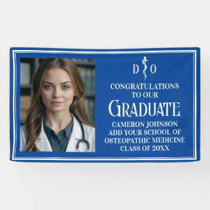 Blue Osteopathic Medical School Afstuderen Foto Spandoek