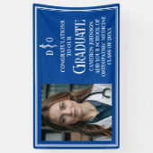 Blue Osteopathic Medical School Afstuderen Foto Spandoek (Verticaal)