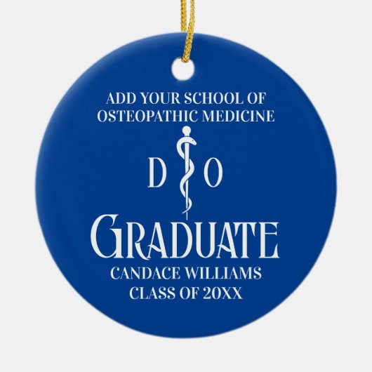 Blue Osteopathic Medical School Afstuderen Keramisch Ornament (Voorkant)