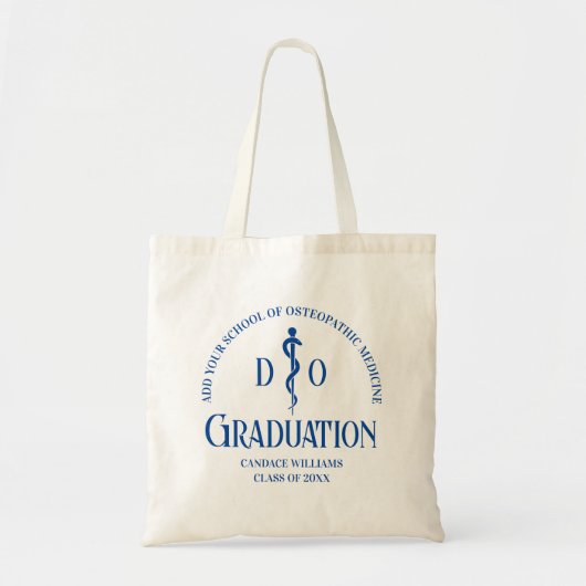 Blue Osteopathic Medical School Afstuderen Tote Bag (Voorkant)