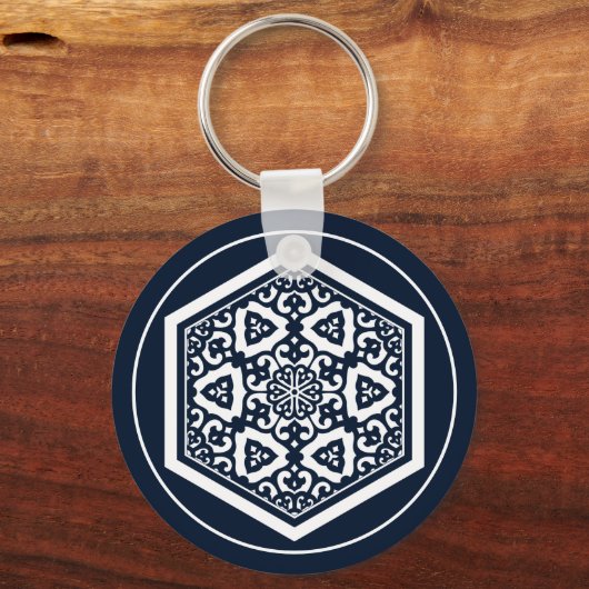 Blue Ottoman Turks Tracery Graphic Sleutelhanger (Voorkant)