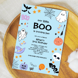 Blue Our Little Boo Boy Halloween 2e Verjaardag Kaart