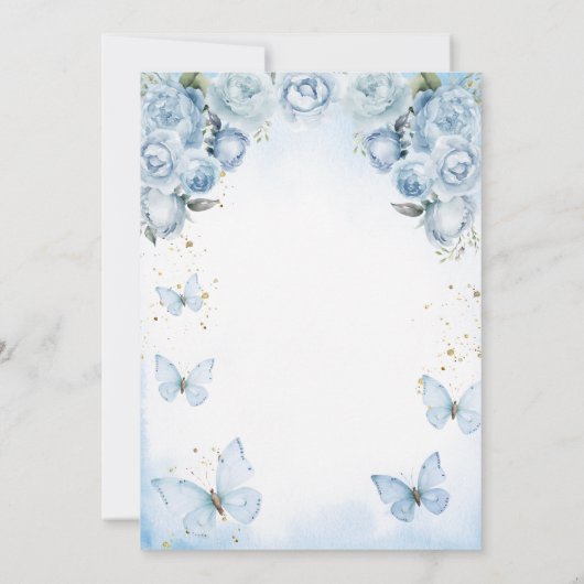 Blue Our Little Butterfly wordt één goud Kaart (Achterkant)