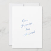 Blue Our Prince Fotojongen Baby Geboorteaankondigi Aankondiging (Achterkant)