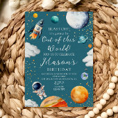 Blue Out of This World Rocket & Astronaut Kids  Kaart