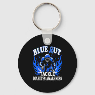 Blue Out Tackle Diabetes Awareness Amerikaanse voe Sleutelhanger