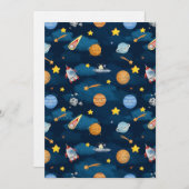 Blue Outer Space Planets Seamless Pattern Kaart (Voorkant / Achterkant)