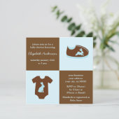 Blue Outfits Boy Baby shower Kaart (Staand voorkant)