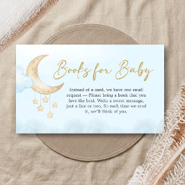 Blue Over the Moon Baby Shower Books for Baby Informatiekaartje