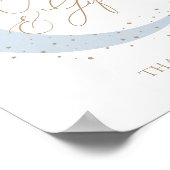 Blue Over the Moon Baby shower Kaarten en geschenk Poster (Hoek)