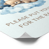 Blue Over The Moon Baby shower Luierkrabbel Poster (Hoek)