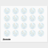 Blue Over the Moon Baby Shower Ronde Sticker (Vel)