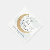 Blue Over the Moon Baby shower Servet (Hoek)