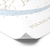 Blue Over the Moon Baby shower Snoepjes en lekkern Poster (Hoek)