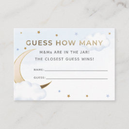 Blue Over the Moon Guess How Many Candies Card Informatiekaartje