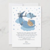 Blue Over The Moon Slapen Beer Dank je kaart (Voorkant)