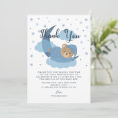 Blue Over The Moon Slapen Beer Dank je kaart (Staand voorkant)