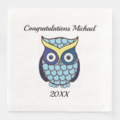 Blue Owl Afstuderen Personalized Servet (Voorkant)