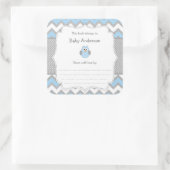 Blue Owl Baby shower boek Vierkante Sticker (Tas)